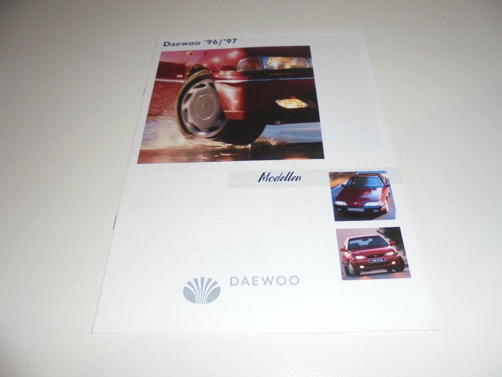 brochure Daewoo modellenprogramma 1996/97, Ophalen of Verzenden, Nieuw, Overige merken