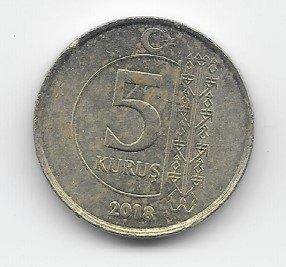 Turkije 5 kurus 2018 KM# 1240, Verzenden, Midden-Oosten, Losse munt