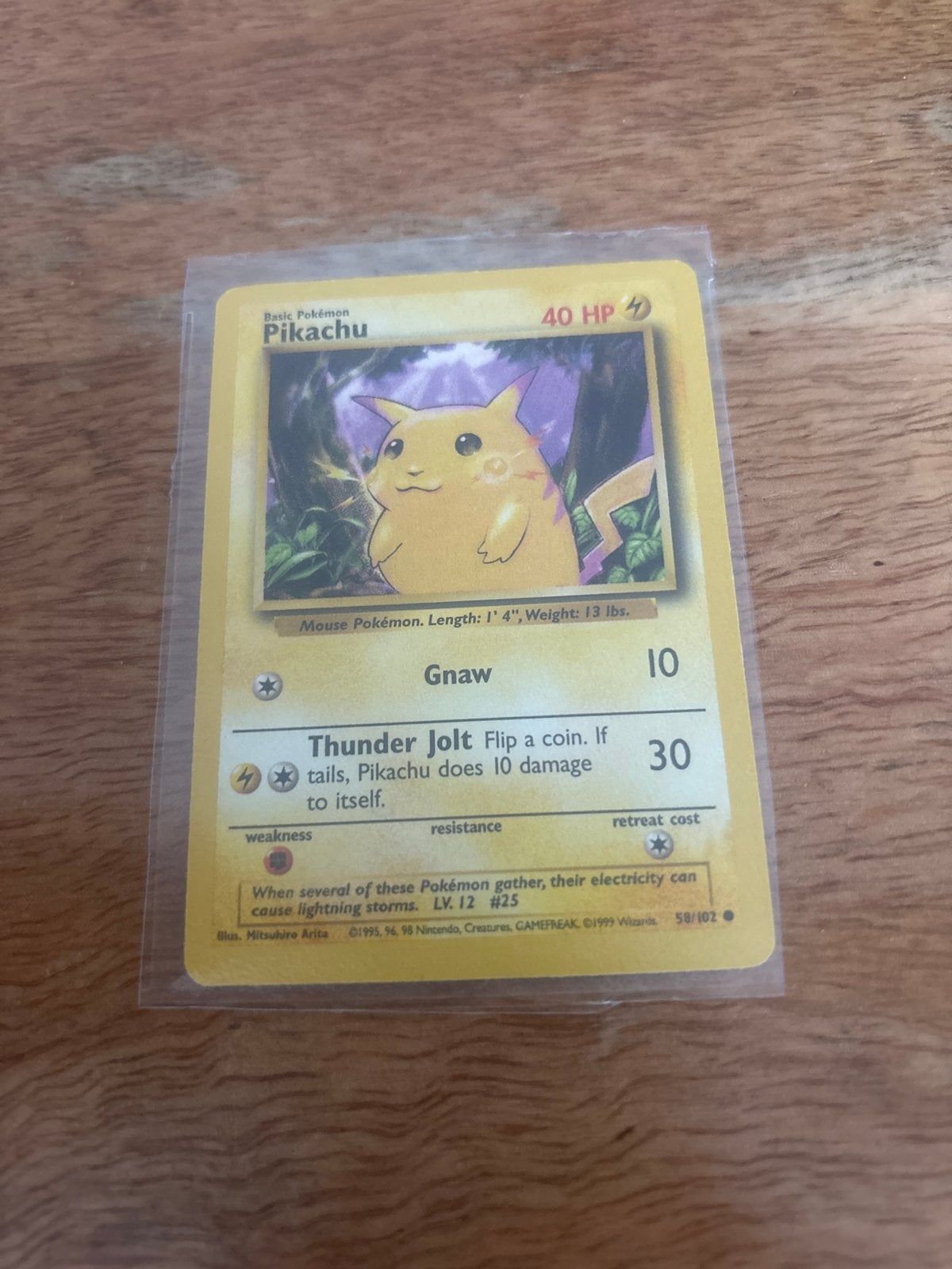 Pikachu Pokémon kaart - Base Set 58/102, Ophalen of Verzenden, Gebruikt, Losse kaart