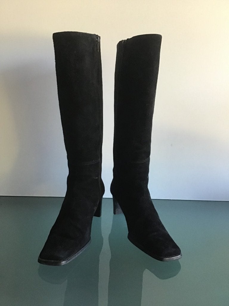 Luxe suede zwarte laarzen 37 | Gratis verzenden, Hoge laarzen, Verzenden, Zwart, Zo goed als nieuw