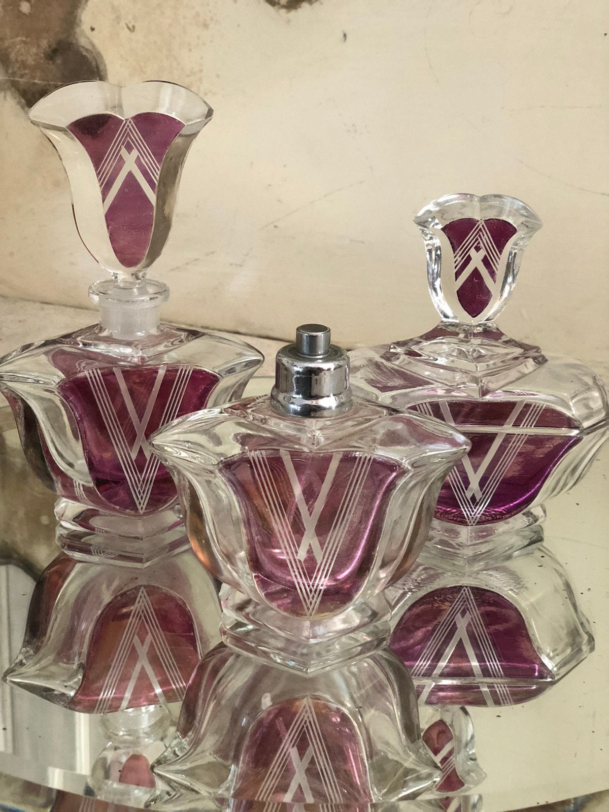 Antieke franse parfumset/frans, Ophalen of Verzenden, Zo goed als nieuw, Overige materialen