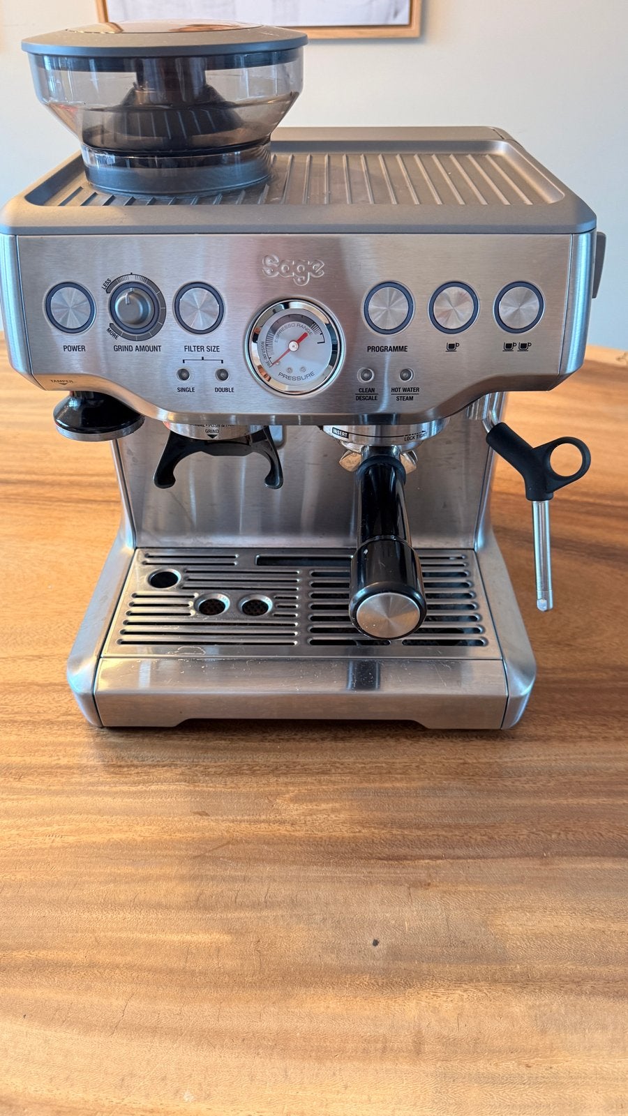 Sage Barista Halfautomatische Koffiemachine, Witgoed en Apparatuur, Koffiezetapparaten, Stoompijpje, Gebruikt, Espresso apparaat