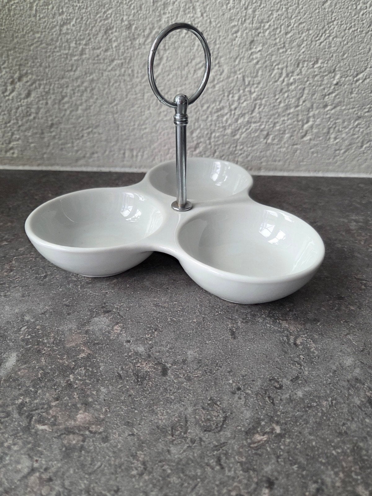 Royal Houseware Drie-vaks Schaaltje met Handvat, Met handvatten, Porselein of Keramiek, Schaal, Ophalen of Verzenden