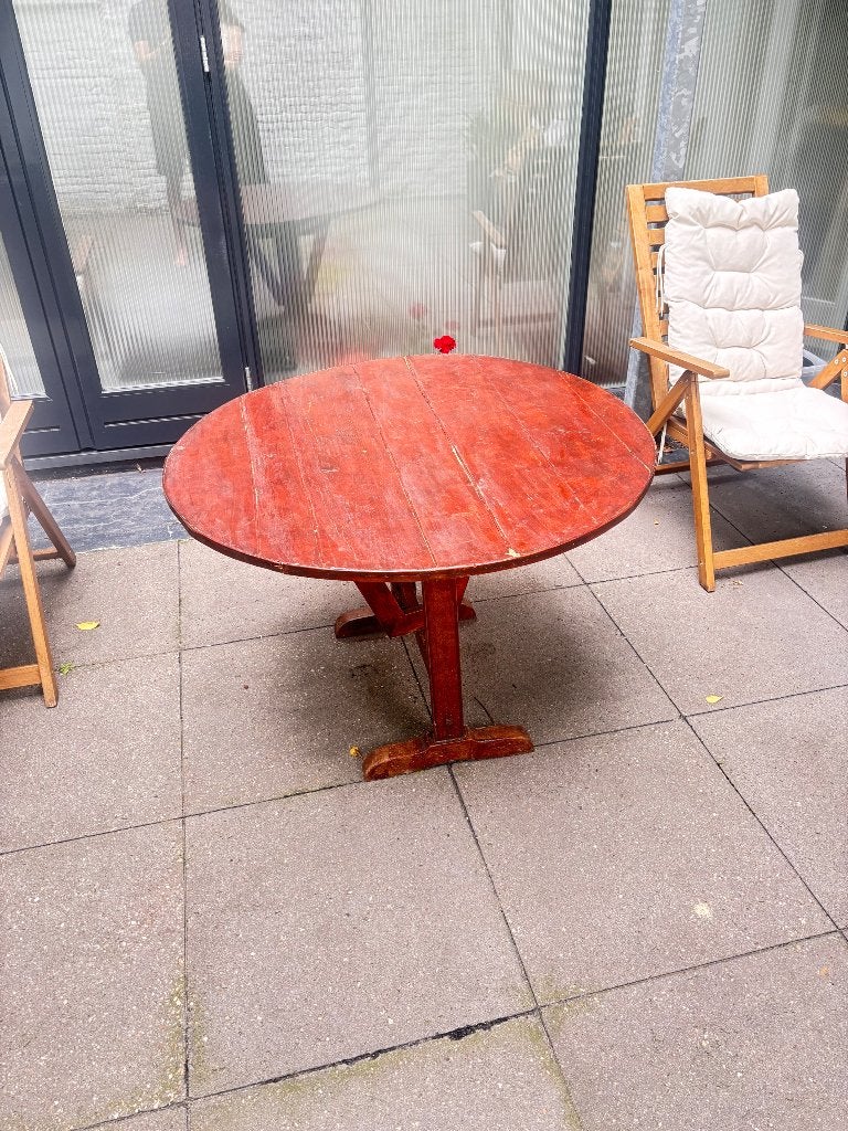 Tuintafel - inklapbaar, Tuin en Terras, Tuintafels, Ophalen, Gebruikt, Rond, Hout