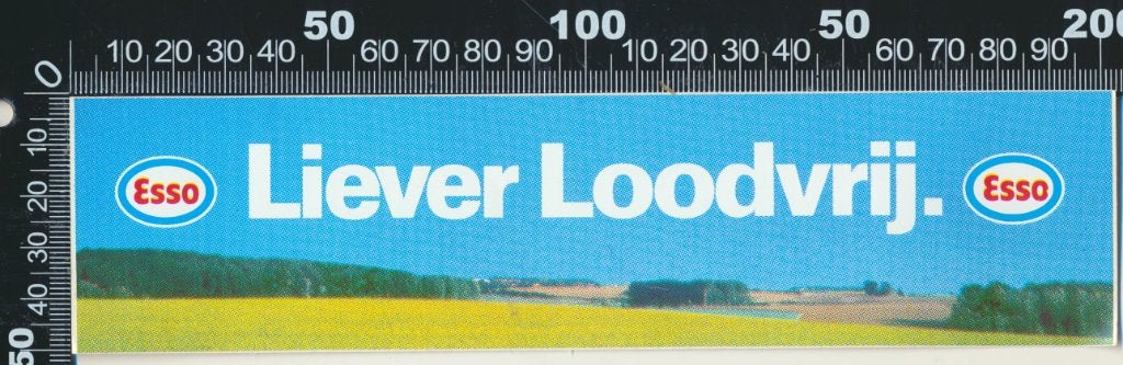 Sticker: Esso - Liever loodvrij, Ophalen of Verzenden, Zo goed als nieuw, Auto of Motor