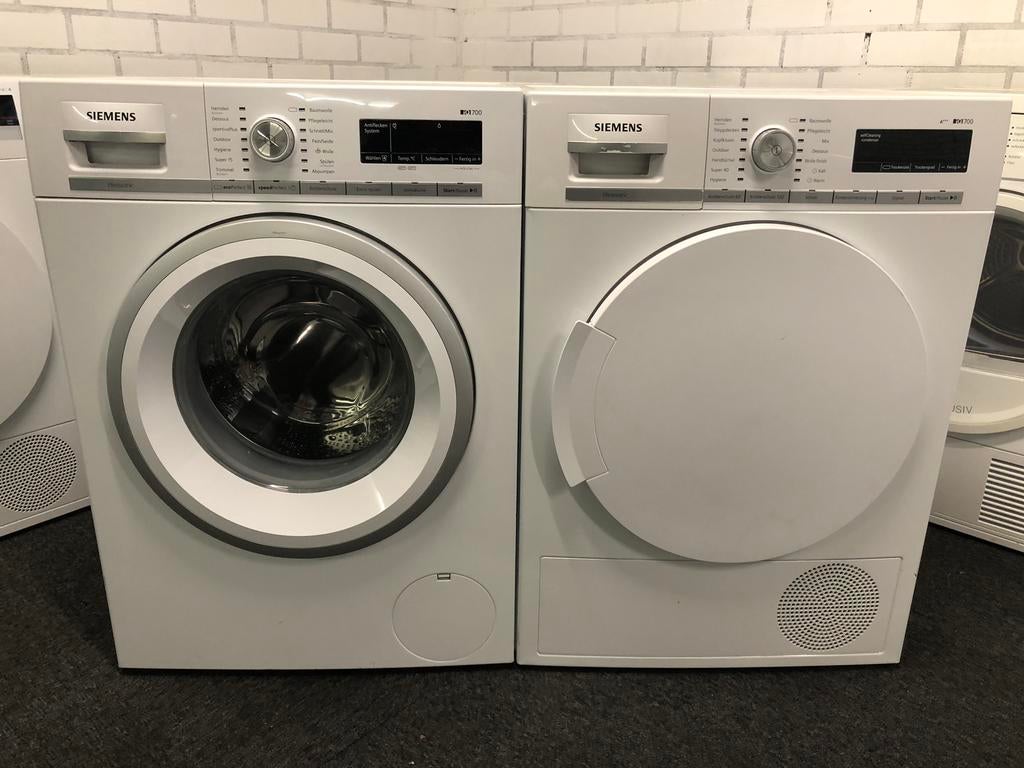 €625 SET wasmachine + Warmtepomp droger Siemens iQ700 8kg, Witgoed en Apparatuur, Wasdrogers, Zo goed als nieuw, 8 tot 10 kg, 85 tot 90 cm