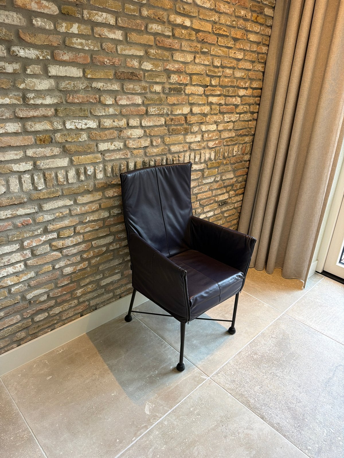 Montis stoelen set van 8 donkerblauw, Gebruikt, Blauw, Leer, Ophalen of Verzenden