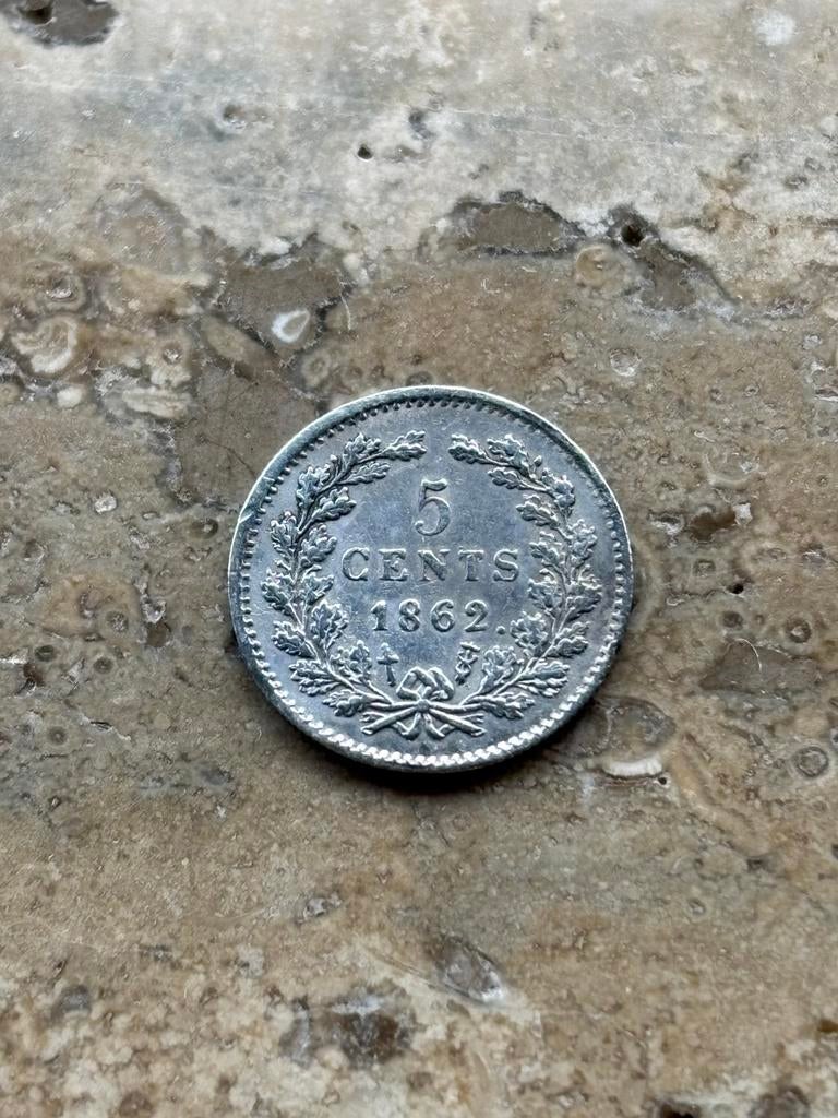 5 cent 1862 Willem III, mooie kwaliteit, Koning Willem III, Zilver, Ophalen of Verzenden, Losse munt
