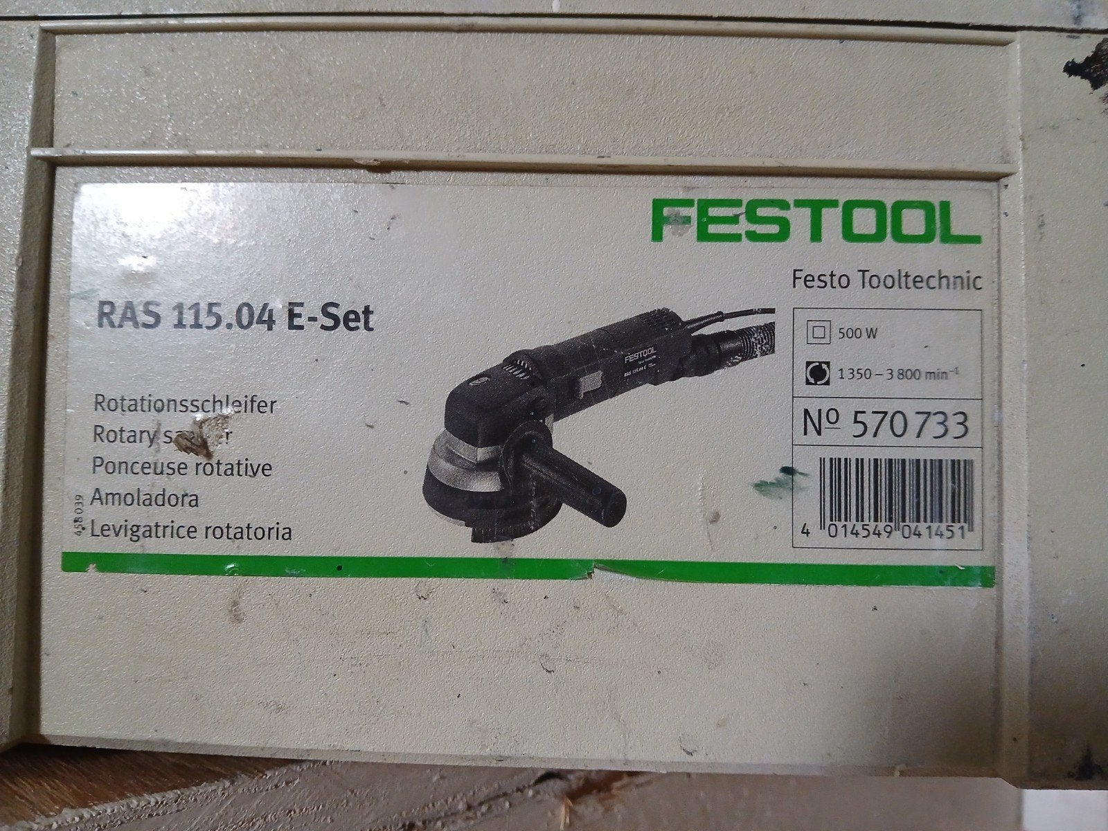 Festool Rotex RAS 115.04 E-Set Rotatieschuurmachine, Doe-het-zelf en Verbouw, Gereedschap | Schuurmachines, Ophalen