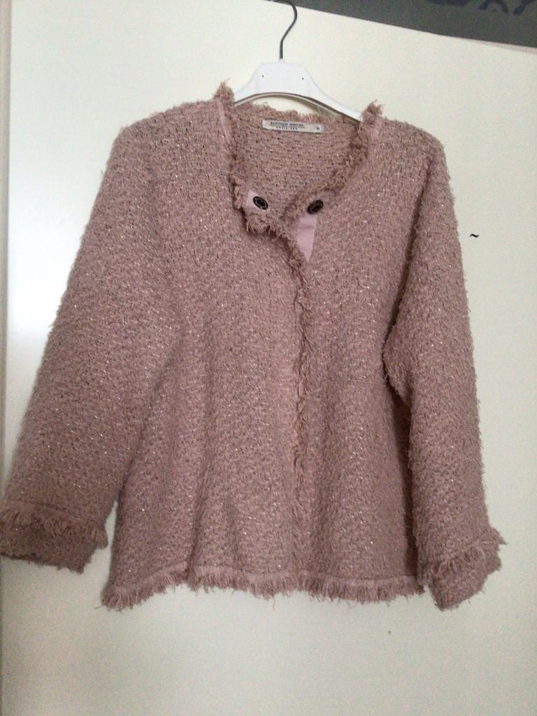 Summum, kort vest jasje roze mt M franje, goudglitters, Ophalen of Verzenden, Zo goed als nieuw, Maat 38/40 (M), Roze