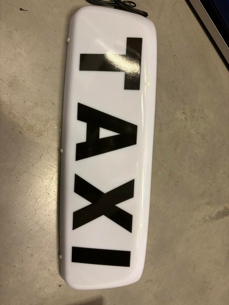 Verlichte TAXI daklamp / taxibord LED – getest en werkend, Ophalen of Verzenden