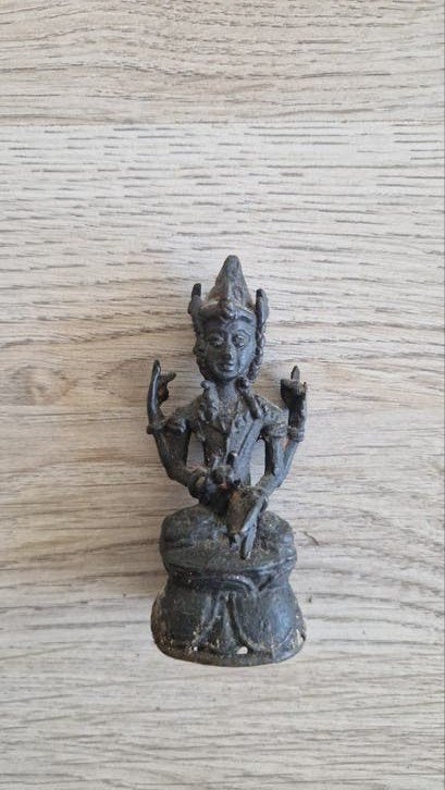 Antiek bronzen beeldje van Tara, Aziatische stijl, Antiek en Kunst, Ophalen of Verzenden