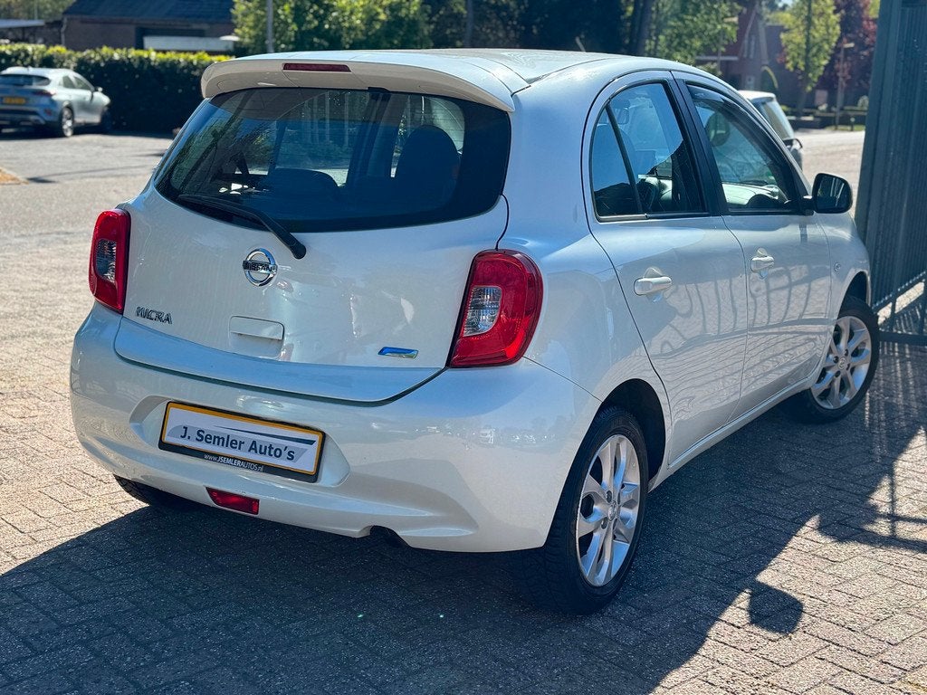Nissan Micra 1.2 Tekna CLIMA CRUISE CTRL MF STUUR APPLE CARP, Auto's, Nissan, Voorwielaandrijving, Gebruikt, Wit, Origineel Nederlands
