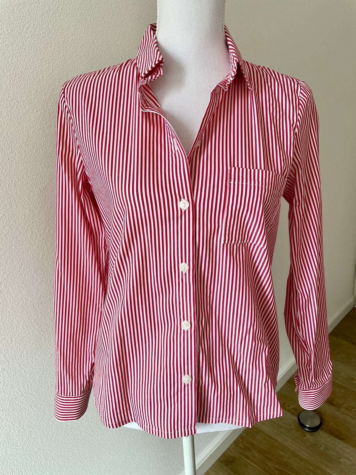 Gestreepte blouse rood wit maat 34 katoen stretch, Ophalen of Verzenden, Nieuw, Maat 34 (XS) of kleiner, Rood