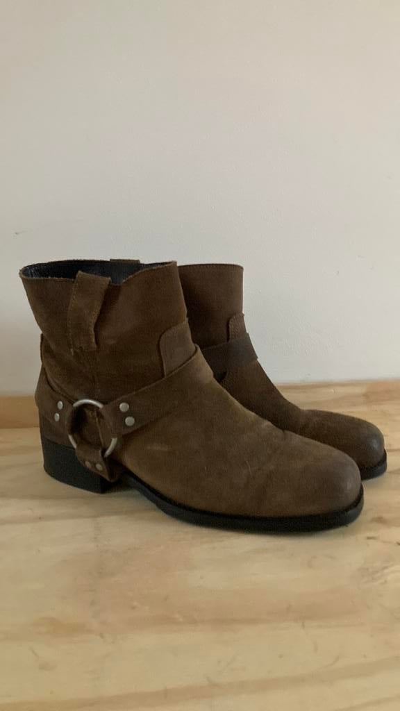 Cowboy laatzen leer laag maat 41, Kleding | Dames, Schoenen, Bruin, Lage of Enkellaarzen, Ophalen of Verzenden, Zo goed als nieuw