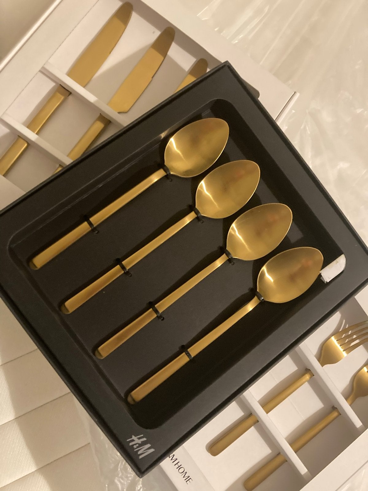 H&M Home Bestekset Goud - 12-delig - Nieuw in doos, Bestekset, Overige typen, Nieuw, Ophalen of Verzenden