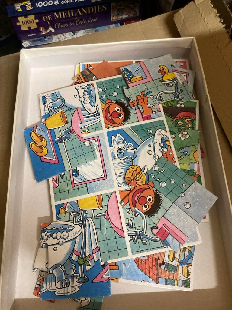Sesamstraat Puzzel-lotto bordspel - Jumbo, Ophalen of Verzenden, Minder dan 500 stukjes, Gebruikt, Overige typen