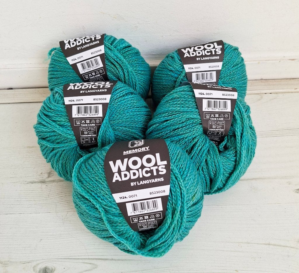 5 bollen Wooladdicts (Langyarns), Memory, Verzenden, Nieuw, Breien of Haken, Wol of Garen