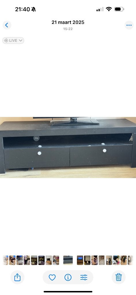 Tv meubel woood, Huis en Inrichting, Kasten | Televisiemeubels, Ophalen, Gebruikt, 100 tot 150 cm, Eikenhout