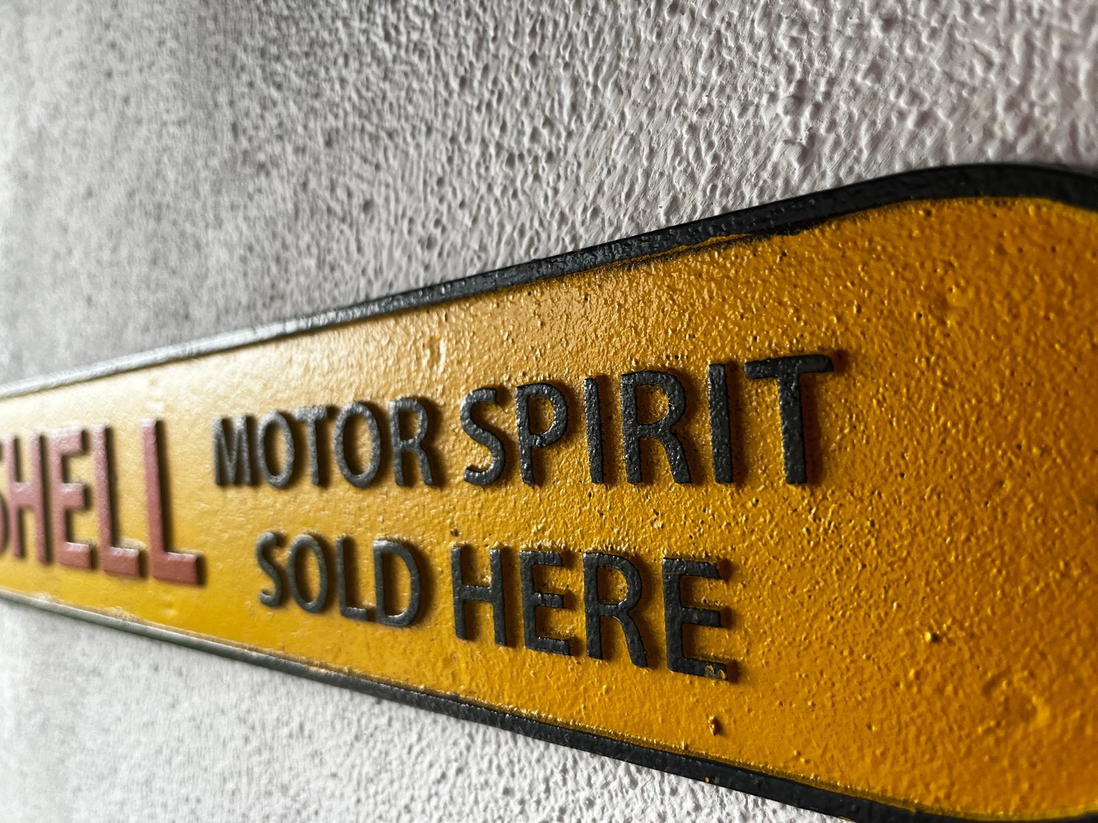 Shell Motor Spirit Sold Here - Gietijzeren Reclamebord 50cm, Ophalen of Verzenden, Nieuw, Reclamebord