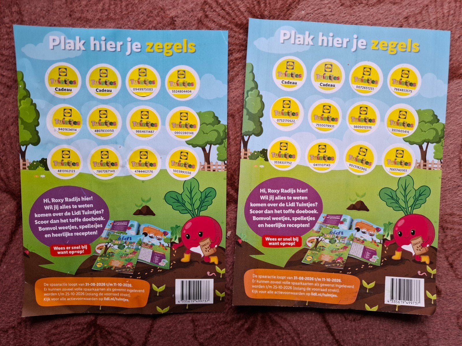 Lidl Tuintjes spaarzegels (2 volle kaarten), Lidl, Ophalen