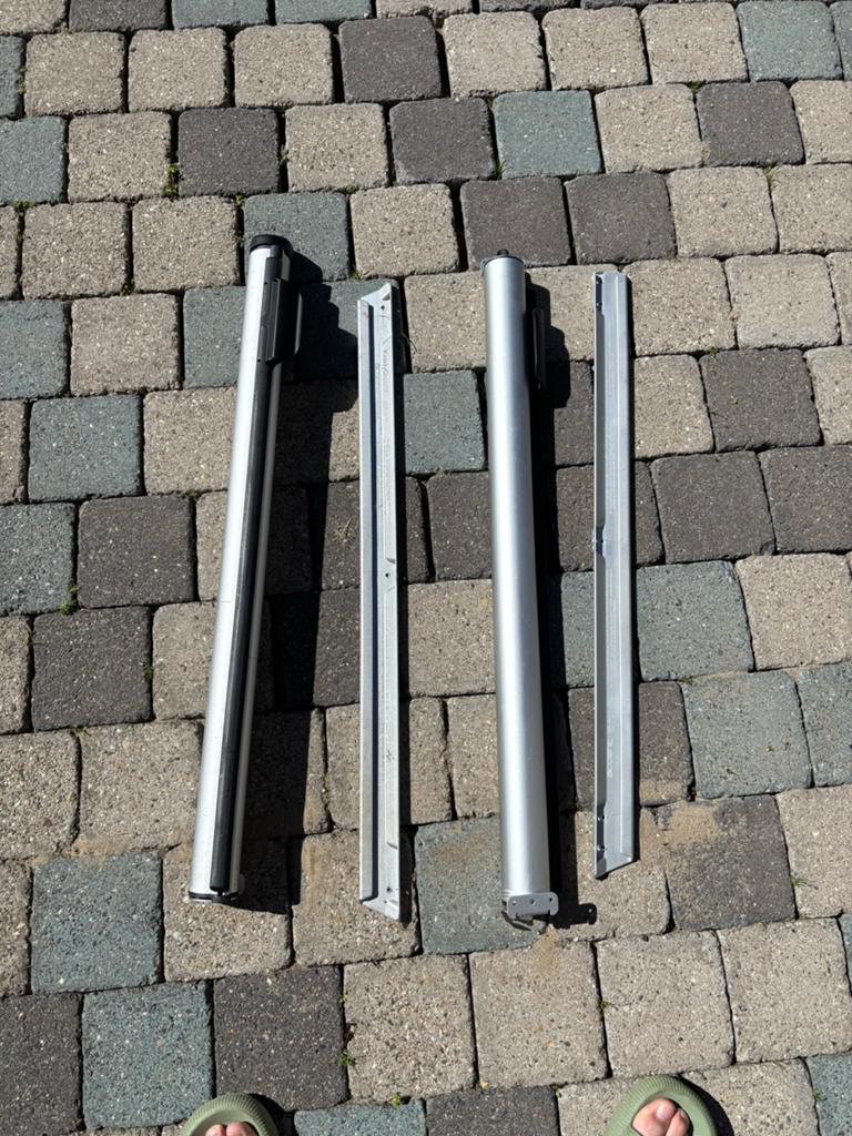 2 Kiddyguard oprolbare traphekjes (1 mist kapje), Ophalen, Gebruikt, Aluminium, Oprolhekje