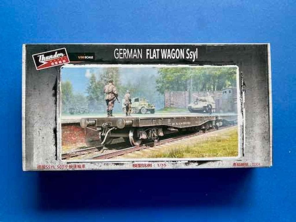 Thunder Model	35904	German Flat Wagon Ssyl 50t	1/35, Verzenden, Nieuw, 1:32 tot 1:50, Italeri
