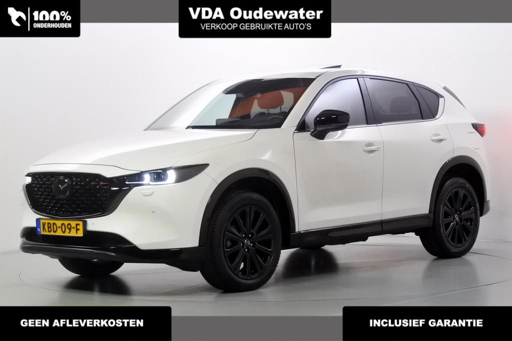 Mazda CX-5 2.5 194pk AWD Automaat Homura Comfort Schuifdak, Gebruikt, 4 cilinders, 2000 kg, Wit