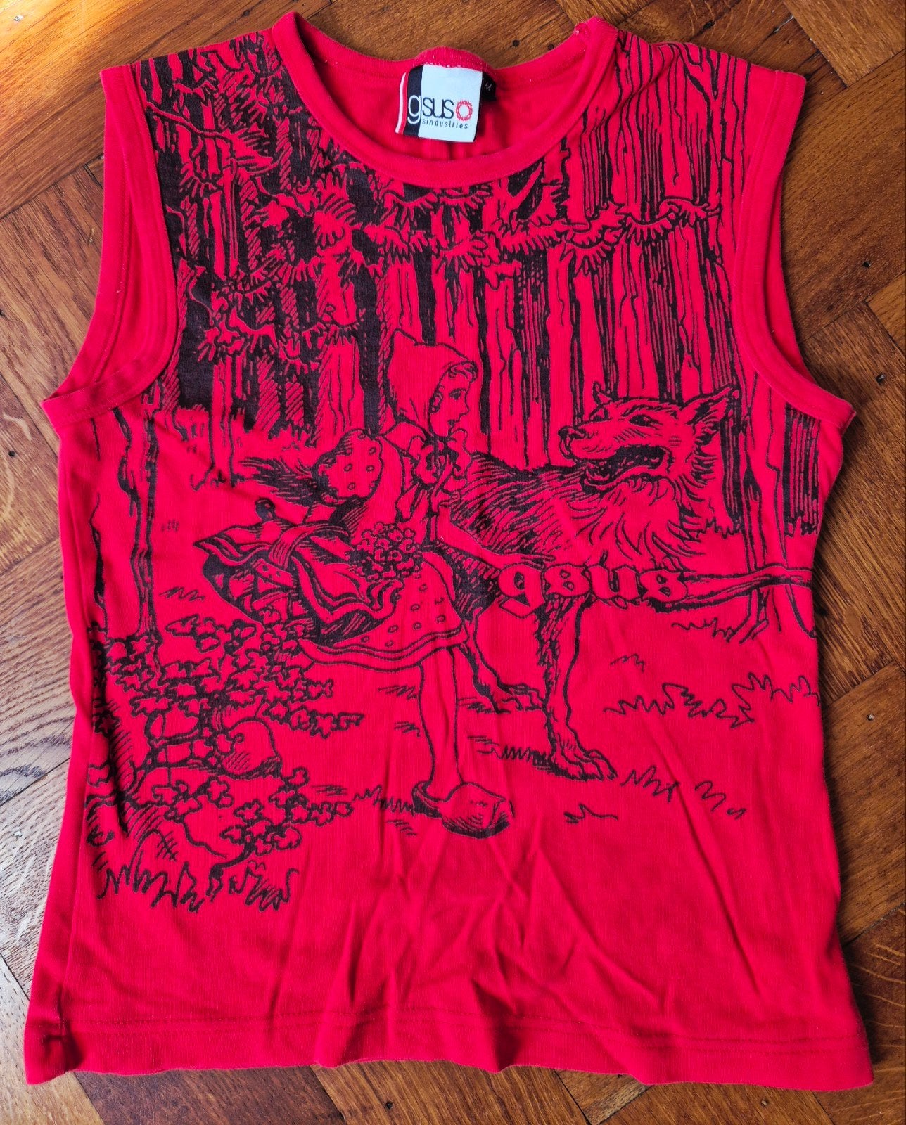 Vintage Rode Tanktop Gsus Sindustries | Roodkapje, Zo goed als nieuw, Gsus sindustries, Zonder mouw, Rood