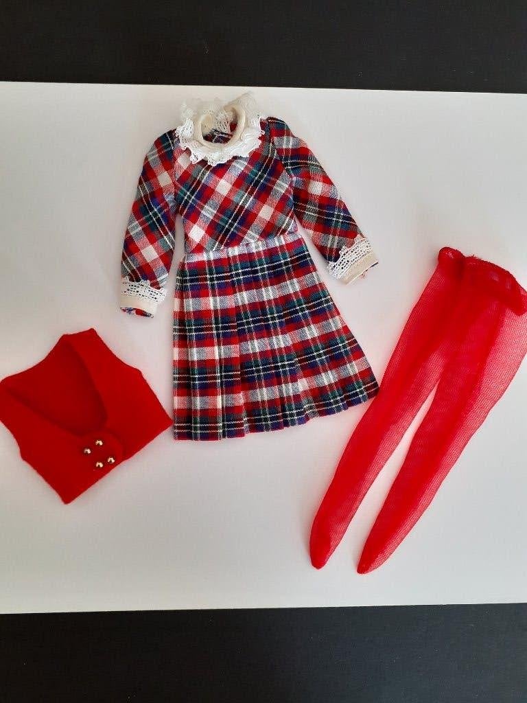 Vintage Skipper fashion  "Rainy Day Cheekers"  (1966), Ophalen of Verzenden, Zo goed als nieuw, Kleertjes