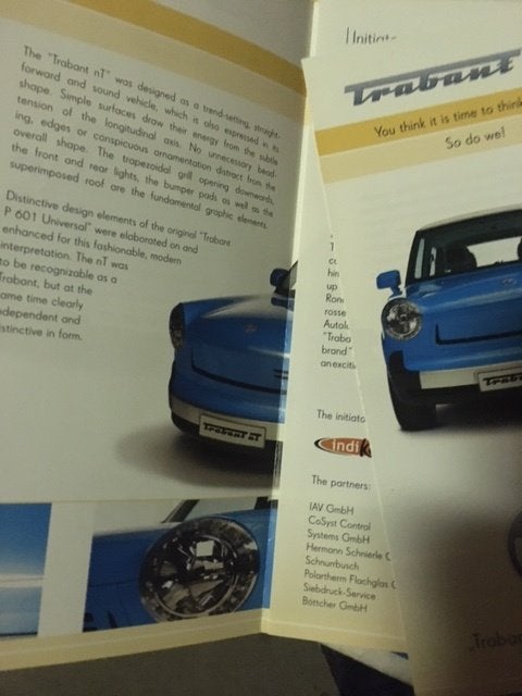 Trabant nT concept leuke originele brochure/auto folder '09, Boeken, Auto's | Folders en Tijdschriften, Ophalen, Zo goed als nieuw