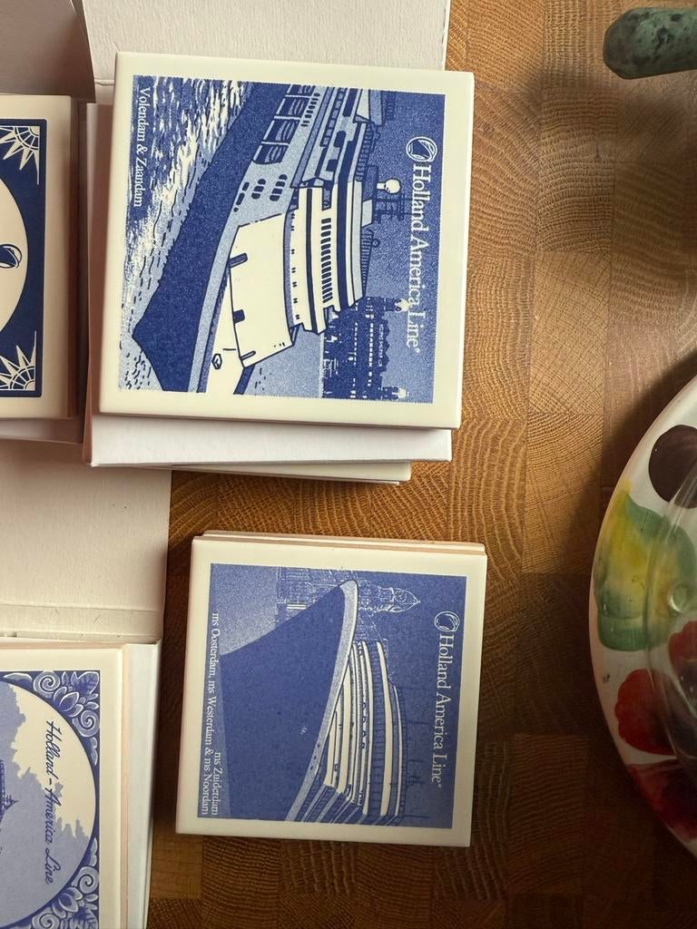 Holland America Line Onderzetters - Diverse Schepen, Huis en Inrichting, Woonaccessoires | Onderzetters, Zo goed als nieuw, Glas of Kopje