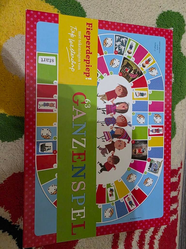Fieperdepiep! Ganzenbord - Klassiek bordspel voor kinderen, Vijf spelers of meer, Ophalen of Verzenden, Zo goed als nieuw, Jumbo