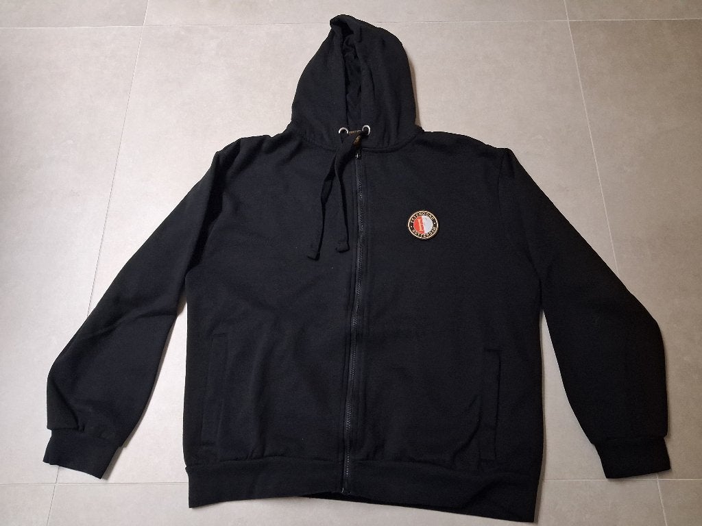 Zwart vest Feyenoord - maat L, Maat 52/54 (L), Zwart, Ophalen of Verzenden, Gedragen