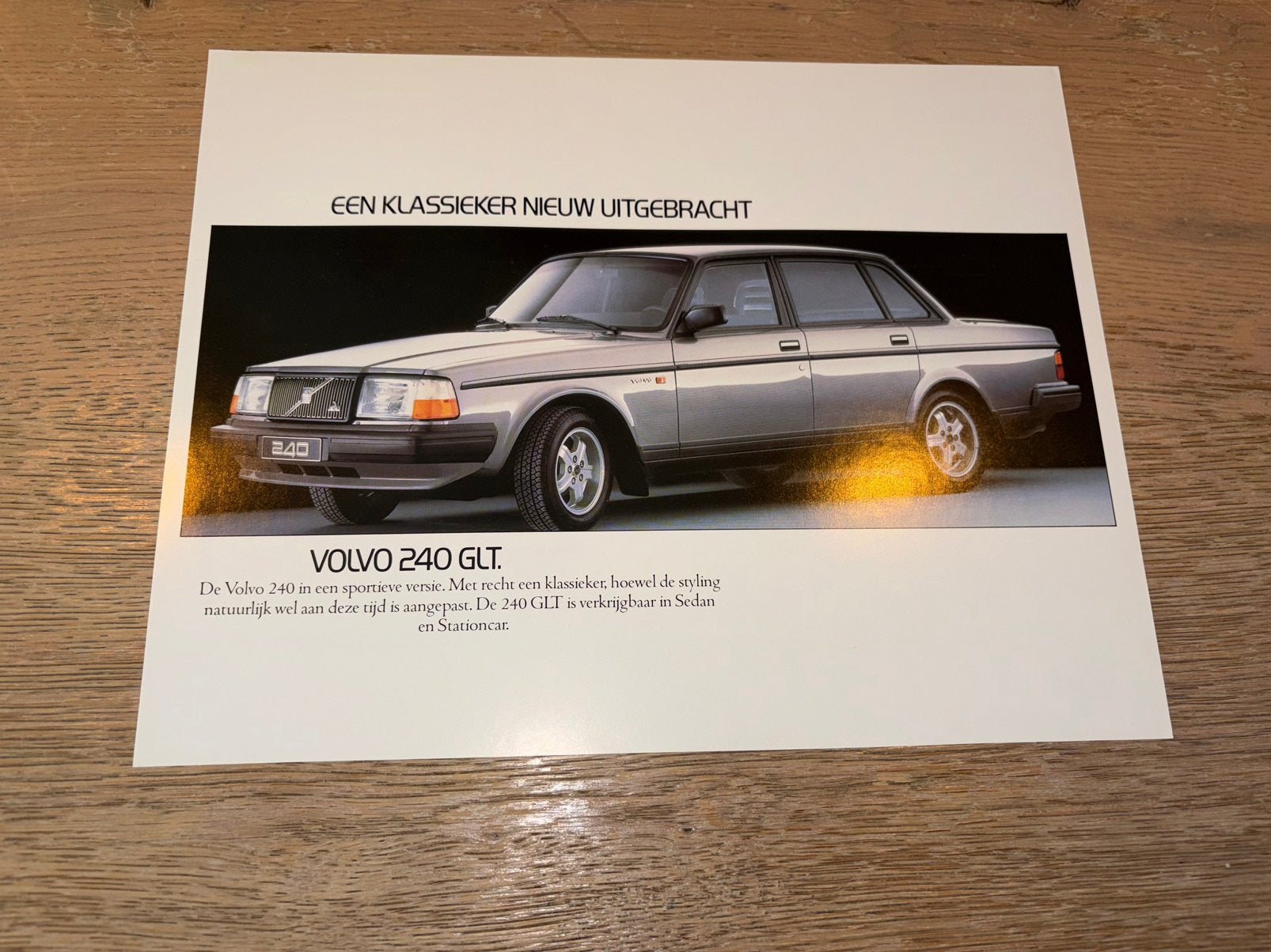 Leaflet Volvo 240 GLT, Ophalen of Verzenden, Zo goed als nieuw