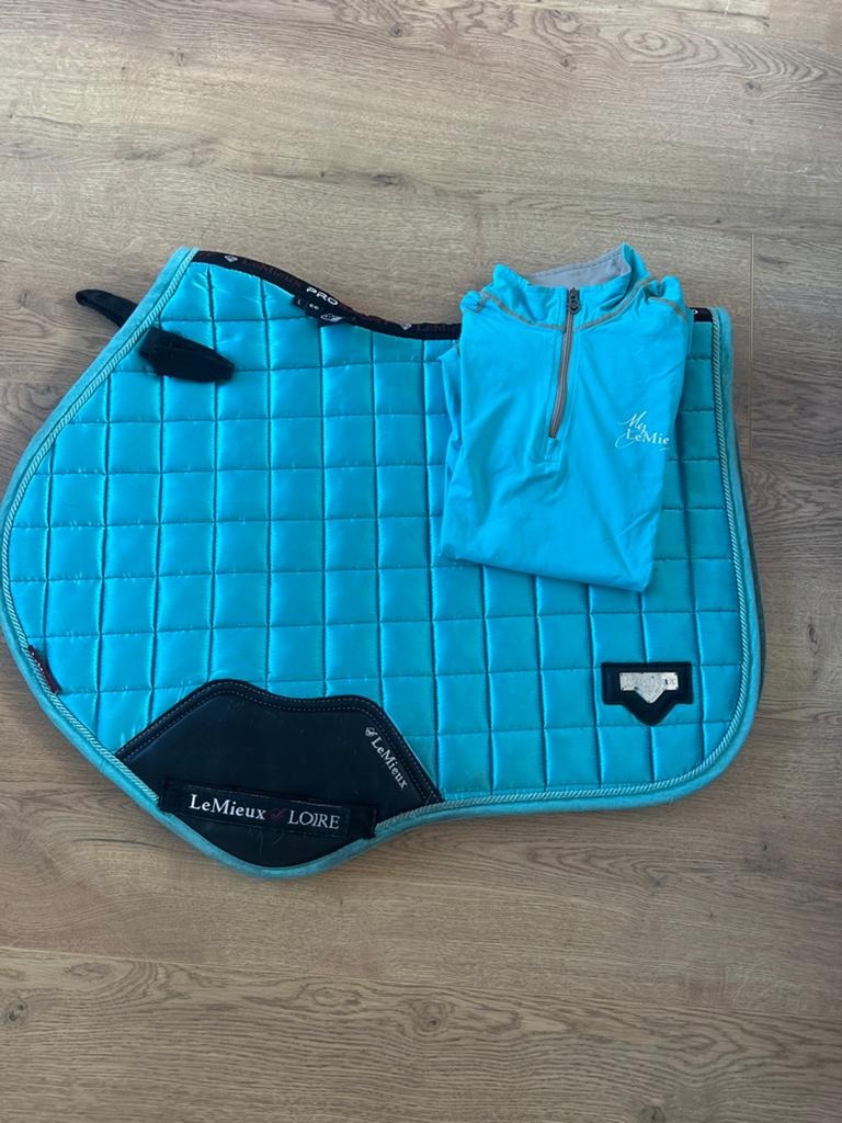 Turquoise loire springdekje lemieux maat L+baselayer maat S, Full (L), Ophalen of Verzenden, Gebruikt, Springdekje