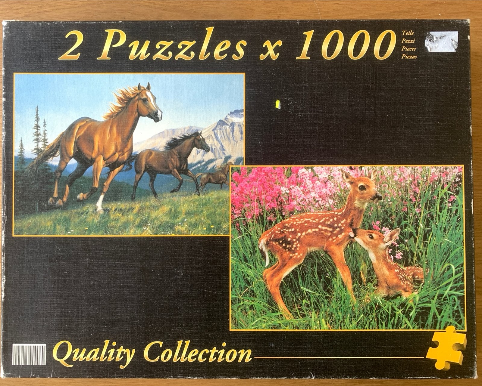 2 Legpuzzels x 1000 stukjes - Paarden & Herten - Compleet, Ophalen of Verzenden, 500 t/m 1500 stukjes, Zo goed als nieuw, Legpuzzel