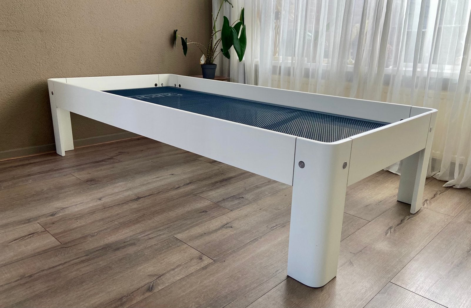 Auping Auronde 2000 wit hoge poten bed ledikant, Ophalen, Gebruikt, 90 cm, Eenpersoons