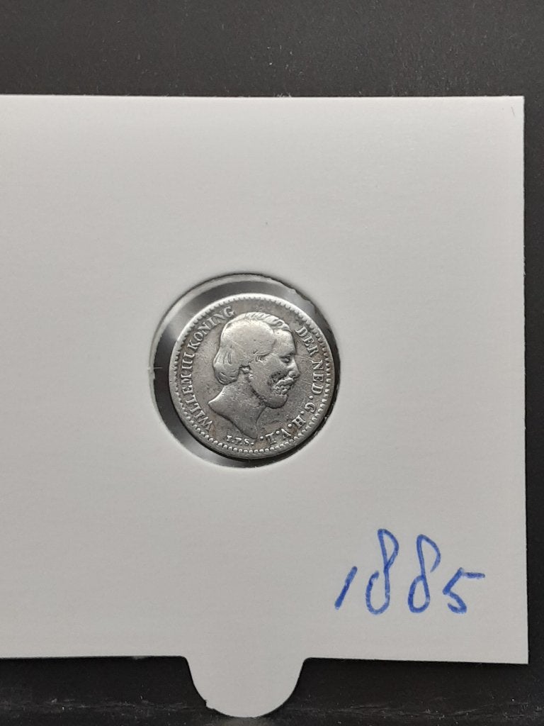10 cent 1885 Koning Willem III, Postzegels en Munten, Munten | Nederland, Koning Willem III, Verzenden, Zilver, 10 cent