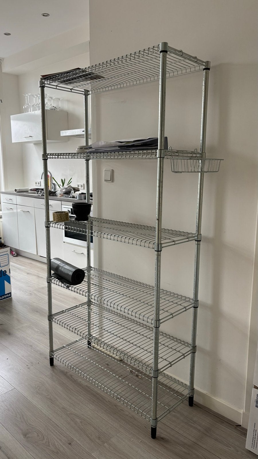 Stevig metalen opbergrek met 6 planken (OMAR ikea), Huis en Inrichting, Ophalen, Zo goed als nieuw