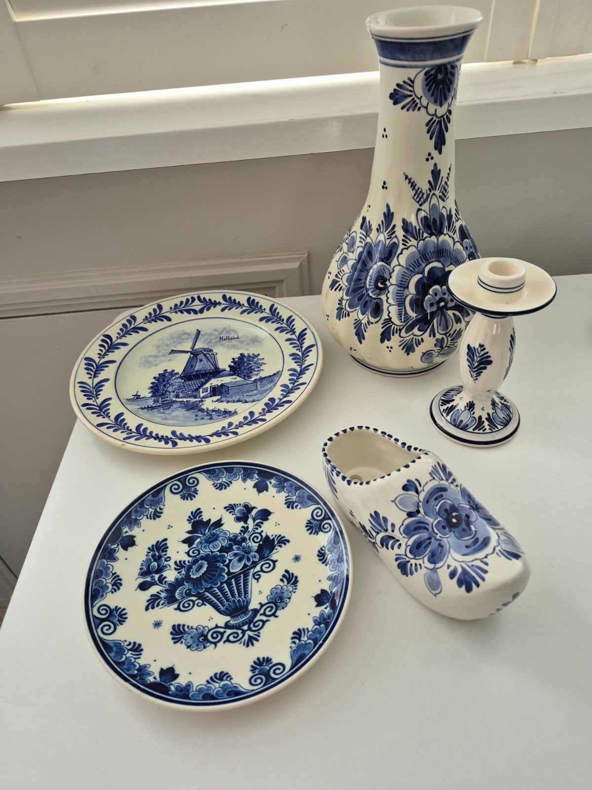 BIEDEN: handgeschilderd delfts blauw, Antiek en Kunst, Ophalen of Verzenden