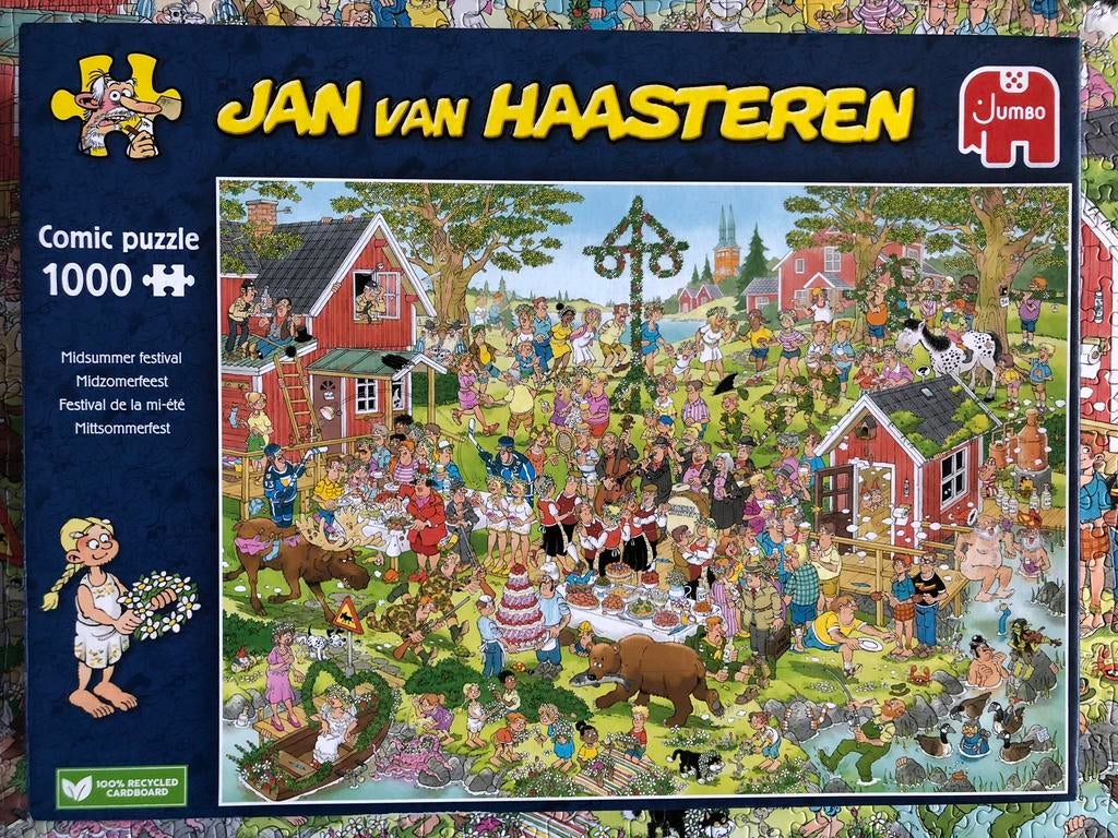 “Midzomer feest”  Jan van Haasteren 1000 stukjes, Ophalen of Verzenden, 500 t/m 1500 stukjes, Zo goed als nieuw, Legpuzzel