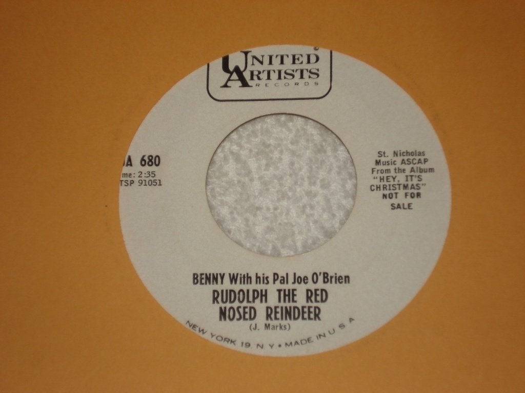 Benny & Joe O Brien  Promo Rudolph the Red   Kerst  Orgineel, Originele persing, Ophalen of Verzenden, Zo goed als nieuw, Pop