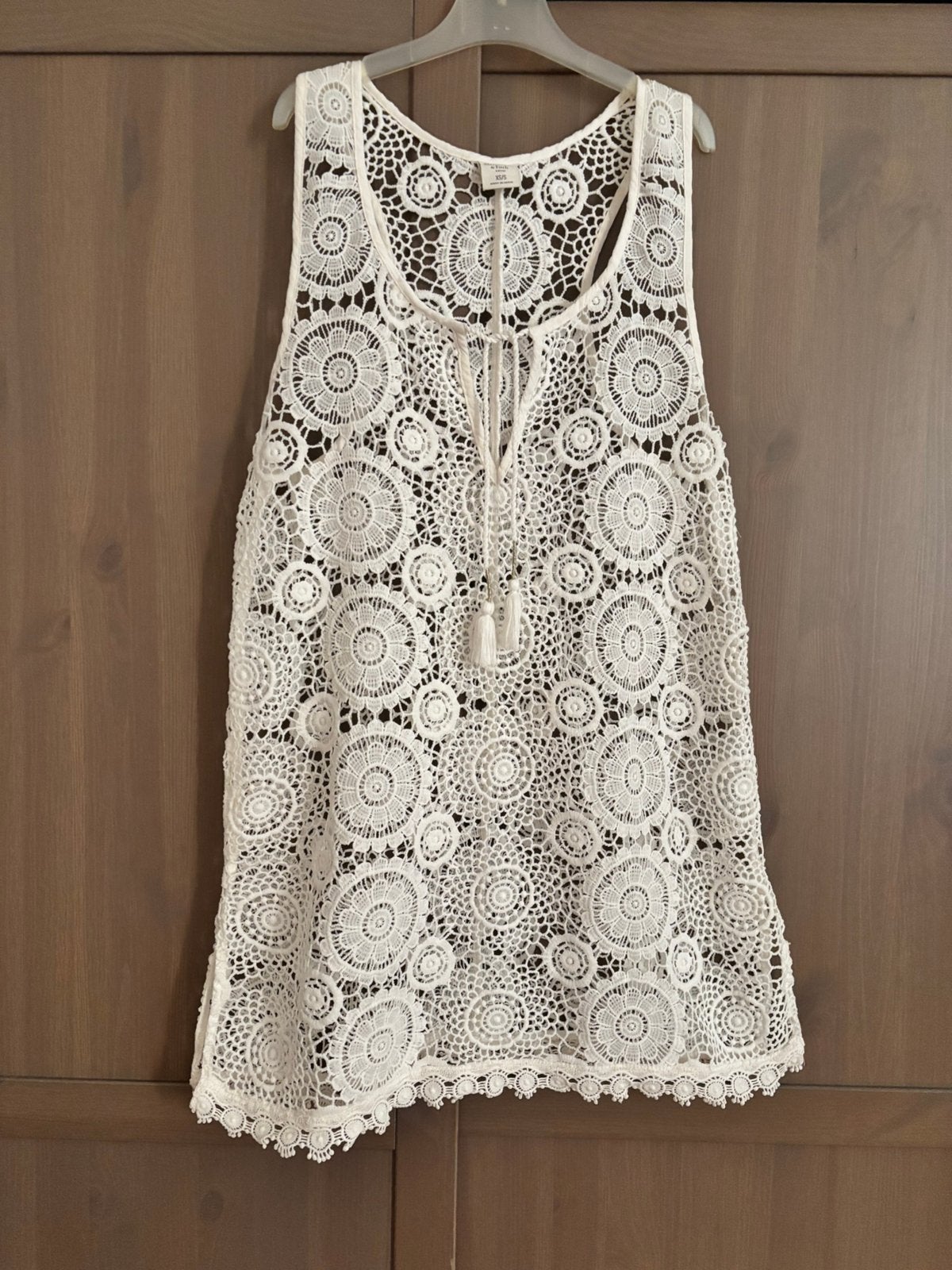Ibiza top kanten blouse A & F wit XS/S, Wit, Ophalen of Verzenden, Zo goed als nieuw, Maat 36 (S)