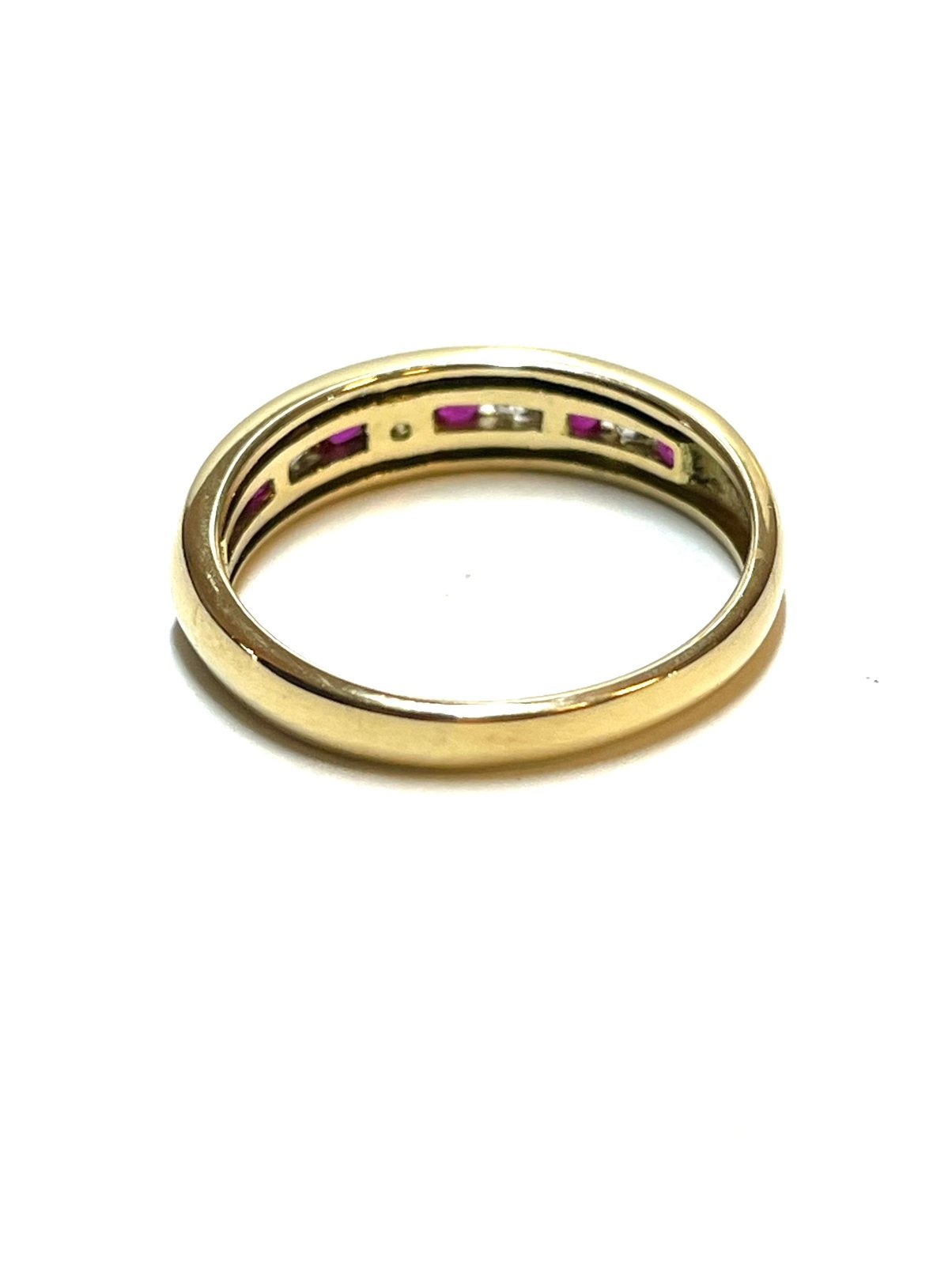 18k gouden ring met robijn en zirkonia, -, -, Ophalen of Verzenden, Dame
