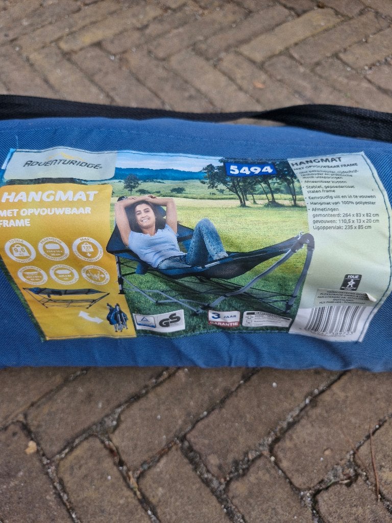 Zgan Hangmat met opvouwbaar frame, Ophalen, Opvouwbaar, Zo goed als nieuw, Eenpersoons