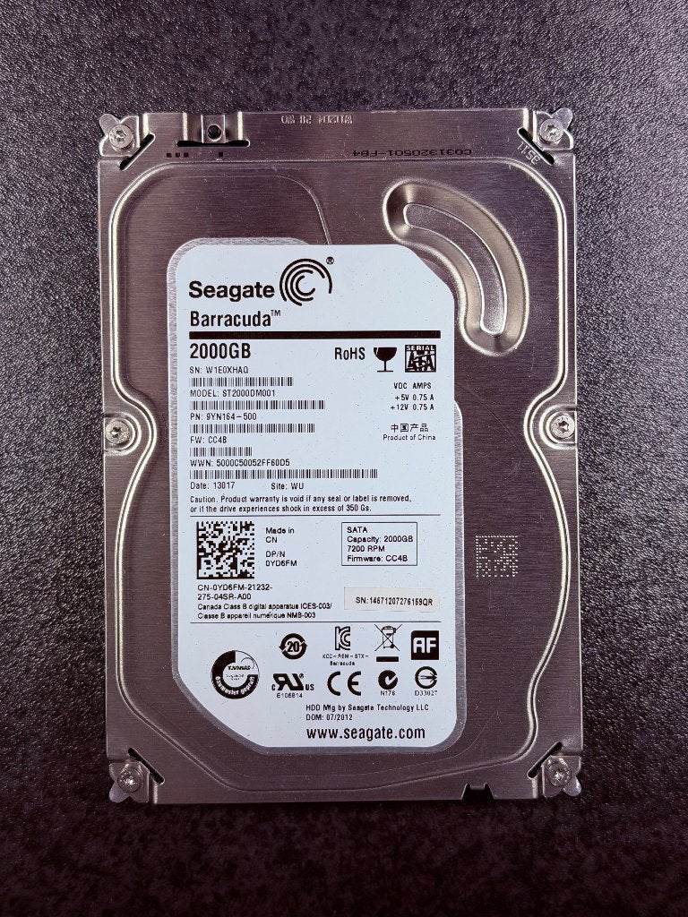 Seagate 2TB HDD - 3.5" SATA - ST2000DM001, Computers en Software, Harde schijven, Intern, 2TB, Gebruikt, Ophalen of Verzenden