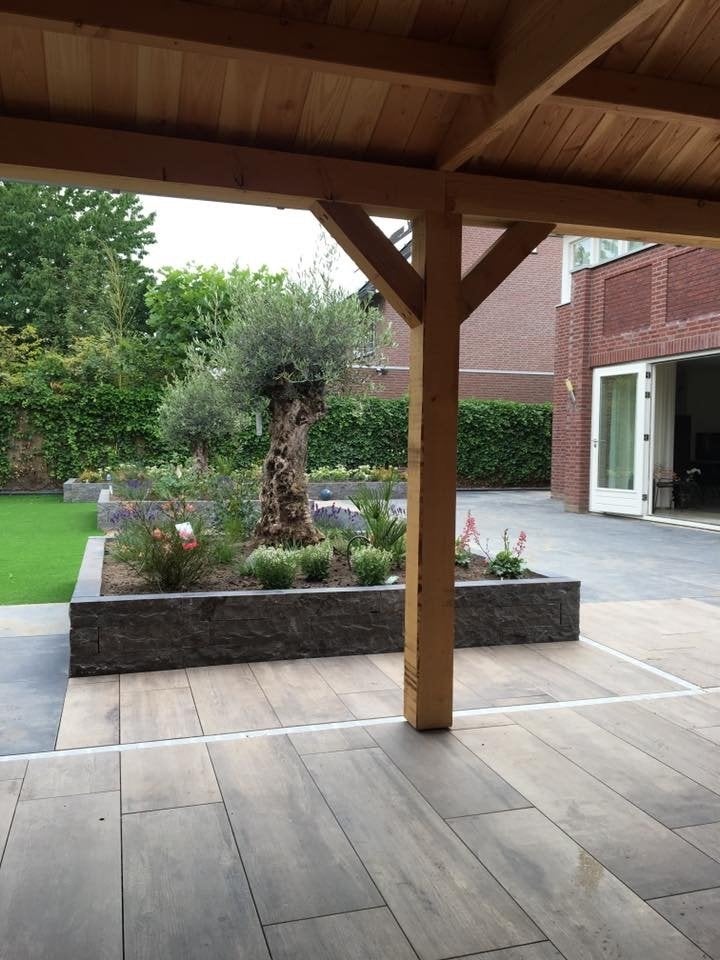 keramische terrastegels houtlook 160x30x2 cm Oak actie
