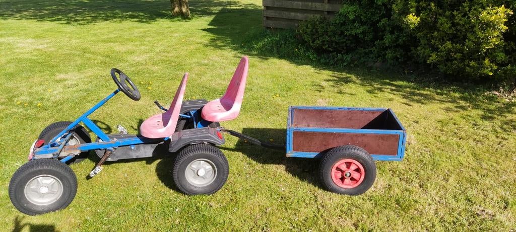 Mammoet skelter met duozit en aanhanger, Kinderen en Baby's, Speelgoed | Buiten | Skelters, Ophalen, Gebruikt, Mammoet, Duozit