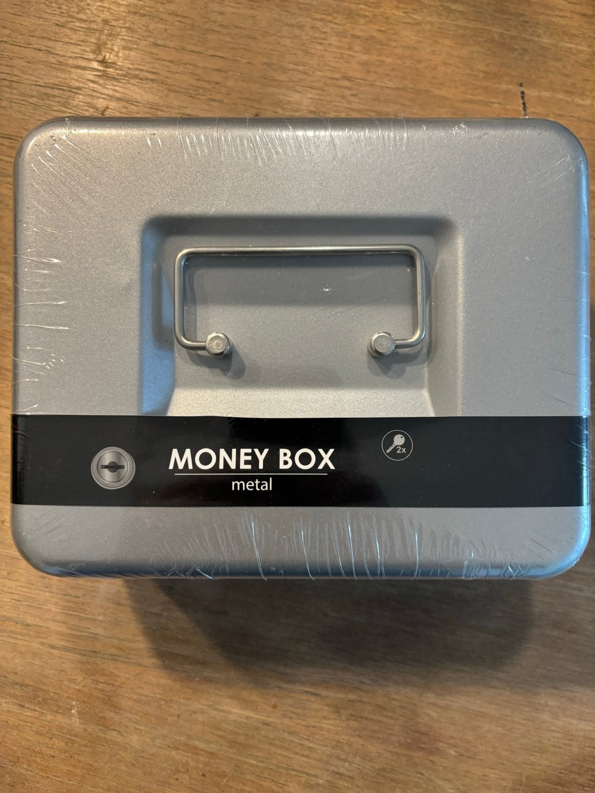 Nieuwe metalen geldkist met sleutel - Money Box, Ophalen of Verzenden, Nieuw, Brandkast